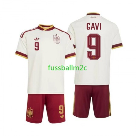Fußballtrikots Spanien Gavi 9 Kinder Auswärts Trikotsatz WM 2026